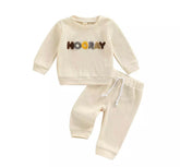 Waffle Boho Tracksuit - Ivory.